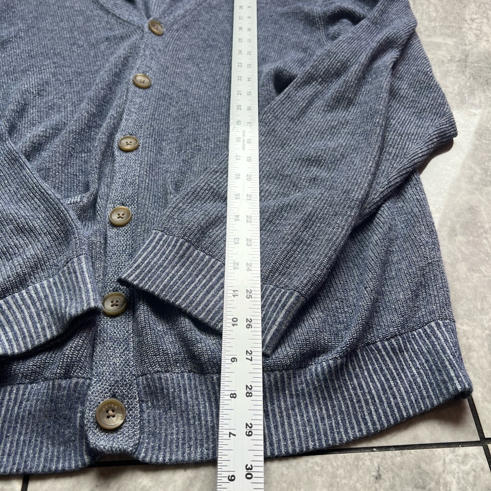 Peter Millar Crown Harbor Shawl Collar Cardigan Mens Indigo Knit Designer XL - Picture 7 of 8